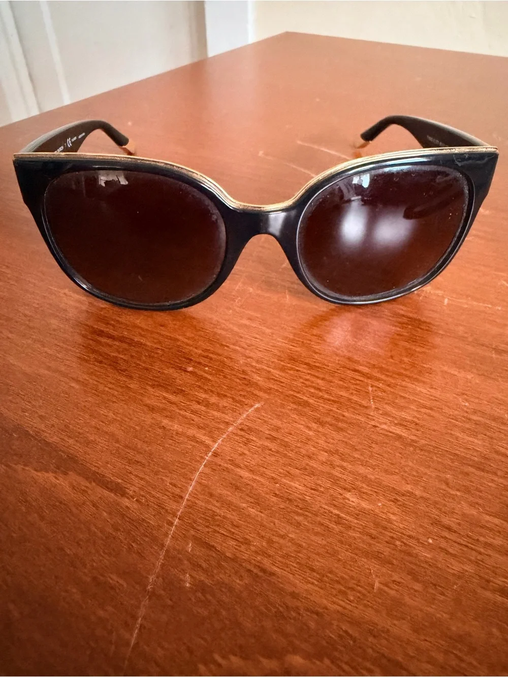 Tory Burch Black Frame Sunglasses with Brown Lenses